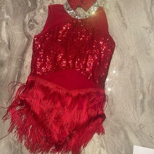 Red Sequin Fringe Kids Costume